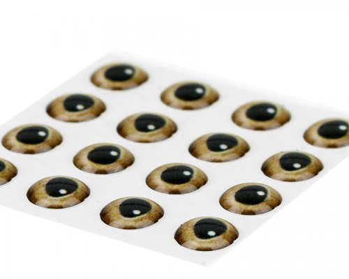 3D Epoxy Eyes, Real Gold, 6 mm